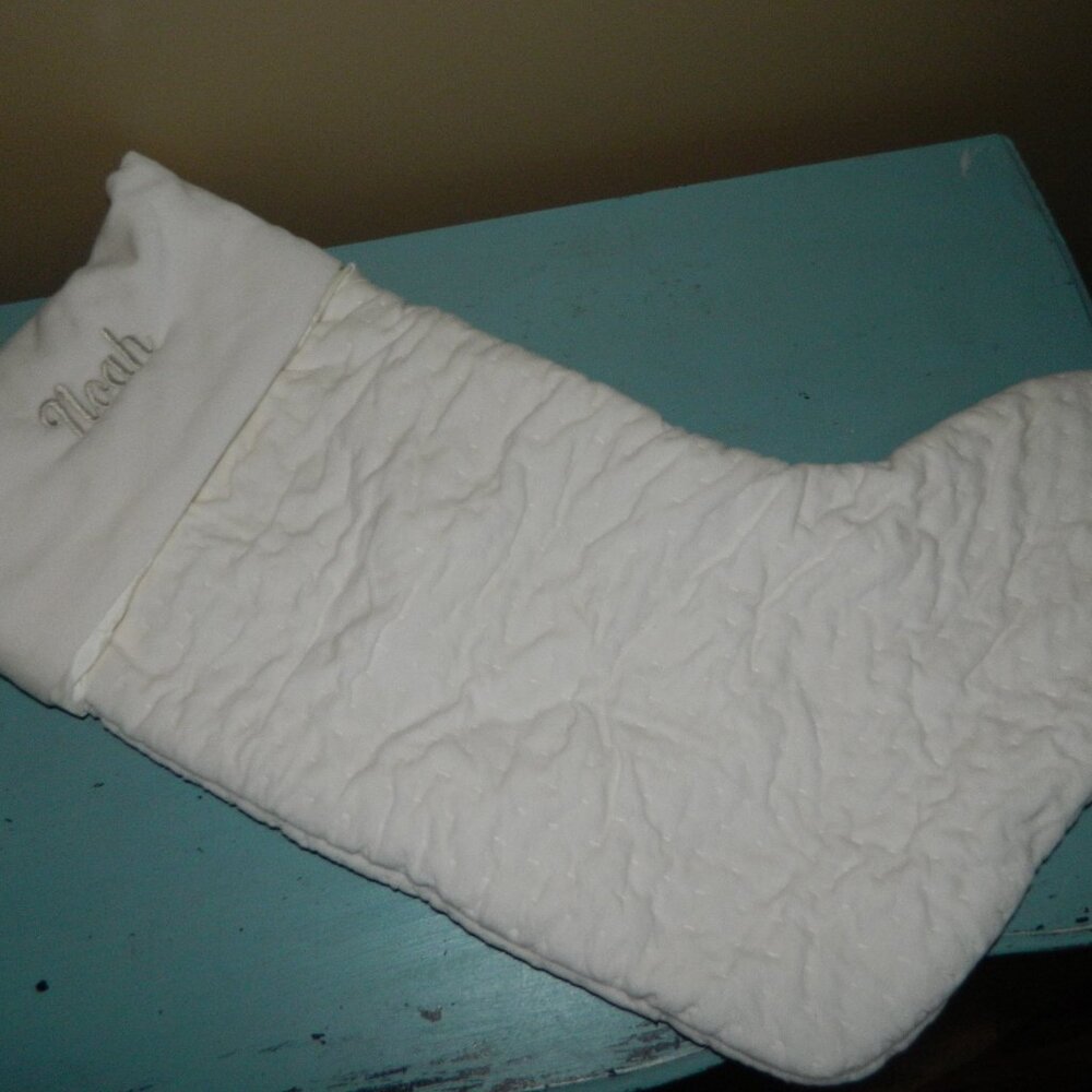 Pottery Barn Channel Quilted Velvet Stocking "Noah" Size L (UU-42)